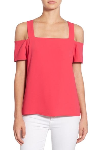 cooper & ella 'Ava' Square Neck Cold Shoulder Top Magenta cold shoulder tops for spring
