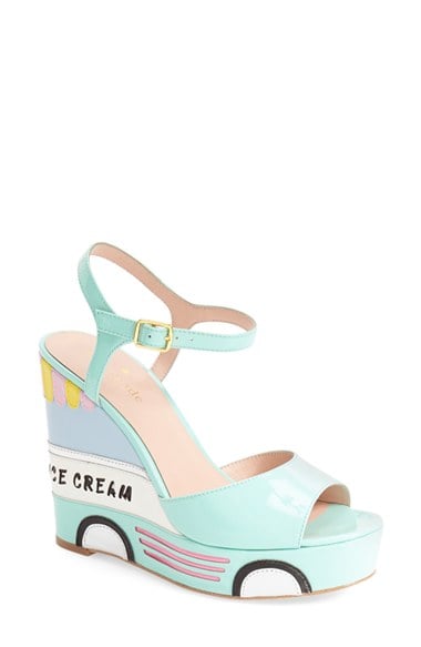 kate spade new york 'dotty' ice cream truck wedge sandal (Women) mint liquer patent