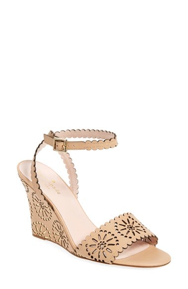 kate spade new york 'iago' wedge sandal (Women) natural vacchetta wedge sandals for spring 2016