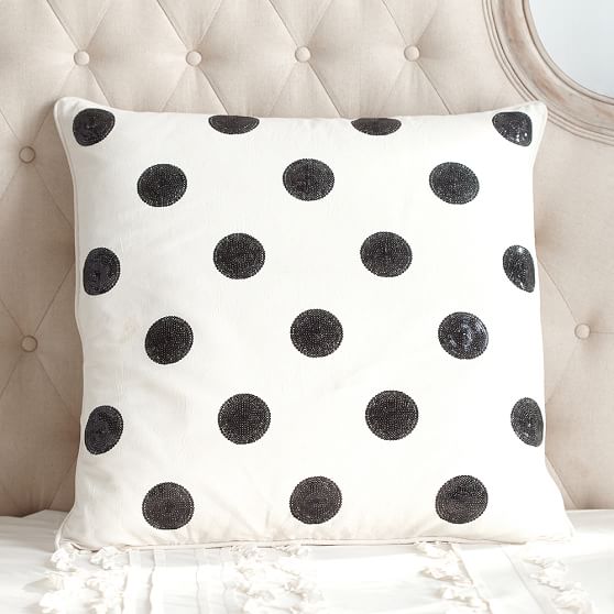 The Emily + Meritt Sequin Dot Euro Pillow Cover Pottery Barn Teen