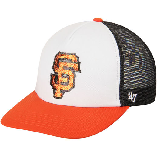 '47 SAN FRANCISCO GIANTS WOMEN'S WHITE/ORANGE GLIMMER CAPTAIN SNAPBACK ADJUSTABLE HAT