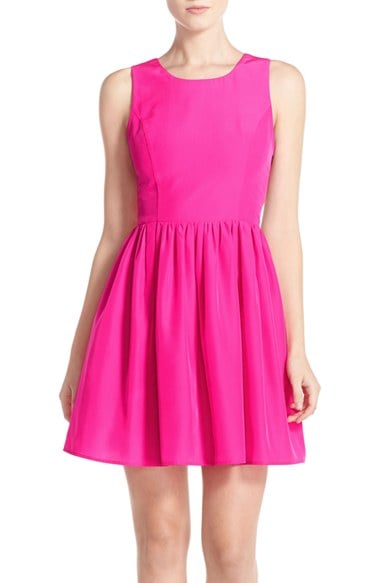 A by Amanda 'Emmie' Cutout Back Fit & Flare Dress Hot Pink