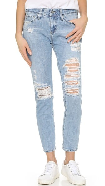 AG Beau Shredded Boyfriend Jeans 20 Years Peninsula