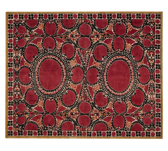 ASA SUZANI PRINTED RUG - RED Pottery Barn spring friends and family event