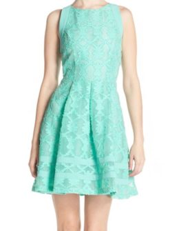 Adelyn Rae Cutout Lace Fit & Flare Dress (Nordstrom Exclusive) Mint Green