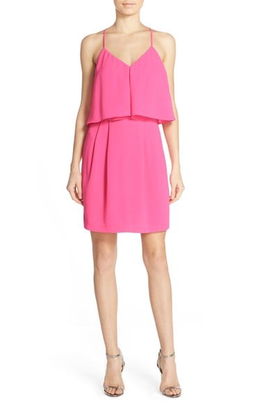 Adelyn Rae Ruffle Crepe Popover Dress Hot Pink popover dresses for kentucky clearance