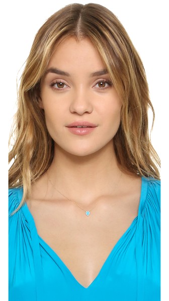 Adina Reyter Small Turquoise + Diamond Teardrop Pendant Necklace Shopbop Friends and Family Sale