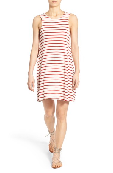 Amour Vert 'Gloria' Stripe Twist Back Swing Dress Pop Stripe casual swing dresses for spring