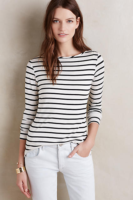 Amour Vert Stripe Utilitarian Tee Black White Anthropologie