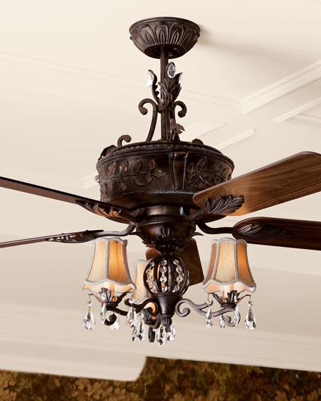Antoinette Old World Style Ceiling Fan Metal Resin Horchow Bedroom Sale