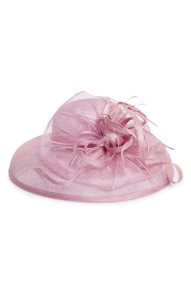 August Hat Feathered Downbrim Hat Lilac kentucky derby hats for women