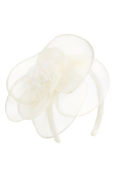 August Hat Floral Fascinator Headband Ivory