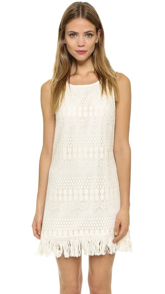 BB Dakota Jack by BB Dakota Calliope Lace Dress Fringe Trim Ivory  shopbop friends and family sale