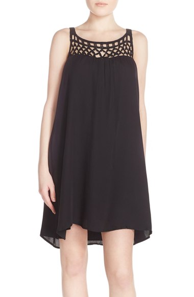 BB Dakota 'May' Crochet Yoke Swing Dress Black casual swing dresses for spring