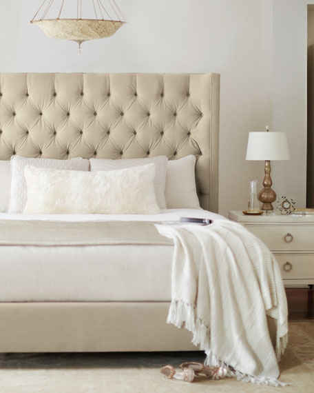 Bernhardt Audrey Tufted Queen Bed Alabaster Horchow Bedroom Sale