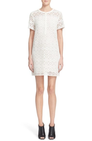 Burberry Brit Eyelet Lace Shift Dress Natural White