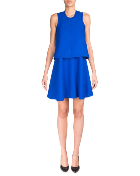 Carven Sleeveless Satin Popover Dress Royal Blue popover dresses for the kentucky derby