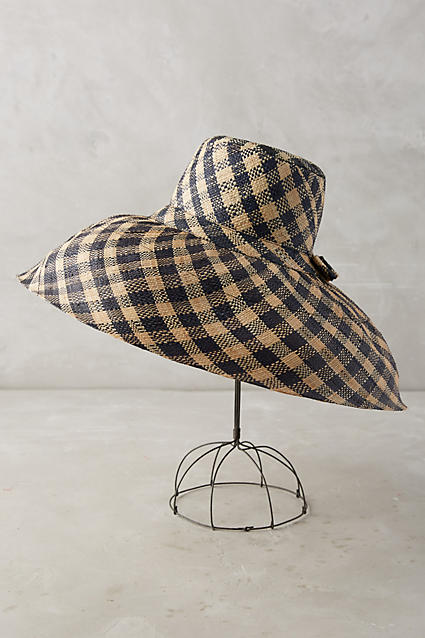 Checkered Raffia Sun Hat Black White kentucky derby hats for women