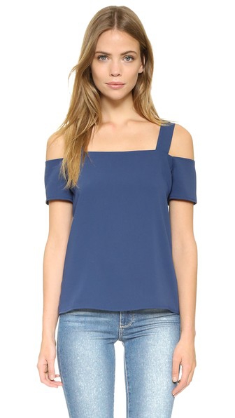 Cooper & Ella Ava Cold Shoulder Top Navy Blue Shopbop