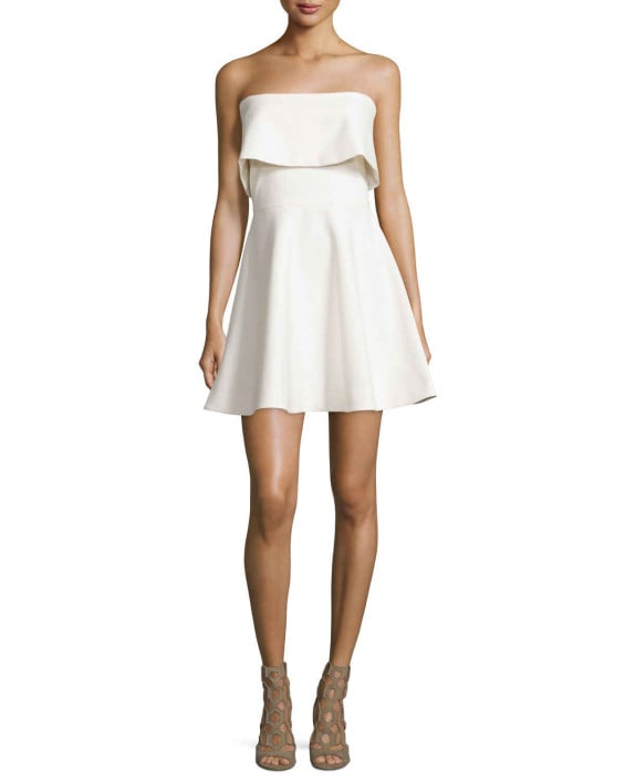 Elizabeth and James Melidna Strapless Popover Dress Ivory popover dresses for the kentucky derby