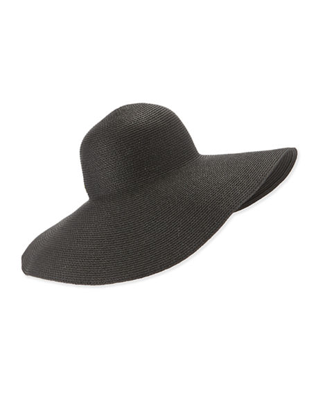 Eric Javits Bella Woven Floppy Sun Hat Black kentucky derby hats for women