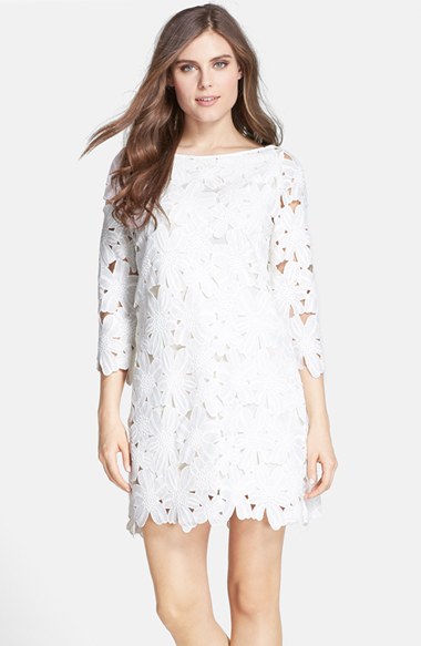 FELICITY & COCO Floral Lace Shift Dress (Nordstrom Exclusive) White