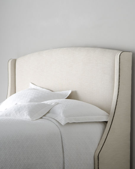 Felix King Headboard Nailhead Trim Ivory Horchow Bedroom Sale