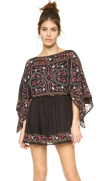 Free People Frida Embroidered Dress Black Combo Shopbop