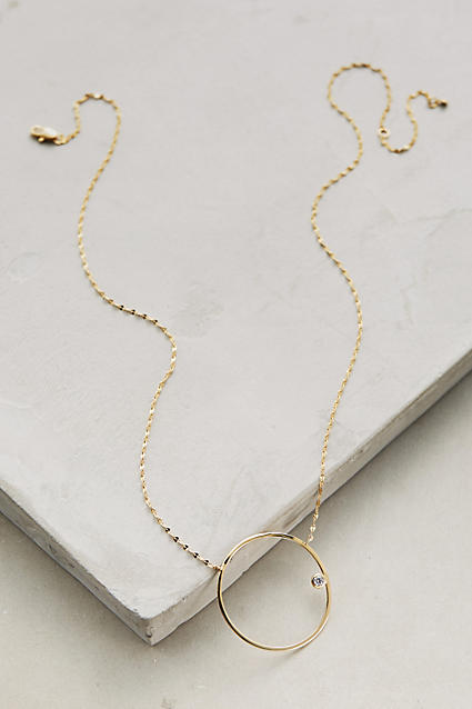 Full Circle Pendant Necklace Gold Anthropologie Extra 40% Off Sale