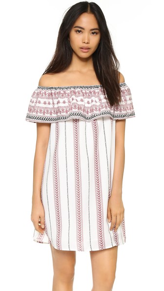 Glamorous Off Shoulder Tribal Mini Dress White Tribal Border off the shoulder kentucky derby dresses 2016