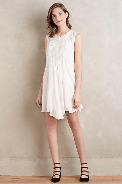 HD in Paris Madrid Embroidered Swing Dress White
