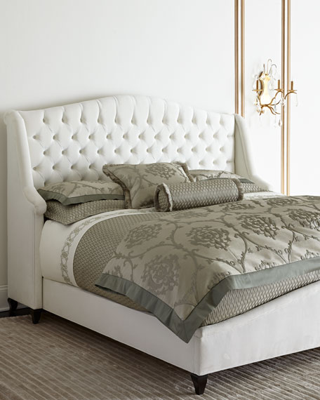 Haute House Emma Upholstered California King Bed Ivory Horchow