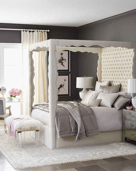 Haute House Empress Queen Canopy Bed White Horchow Bedroom Sale