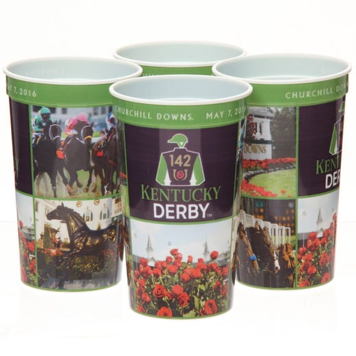 KENTUCKY DERBY 142 4-PACK 22OZ. PLASTIC SOUVENIR CUPS