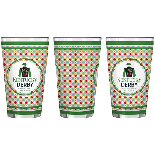 KENTUCKY DERBY MULTI 16 OZ. SUBLIMATED PINT GLASS