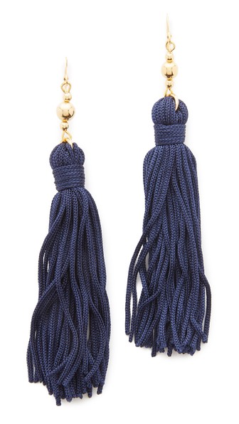 Kenneth Jay Lane Bead & Tassel Earrings Navy Blue Shopbop friends and family sale