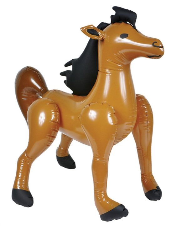 Large Inflatable Brown And Black Horse - 36"