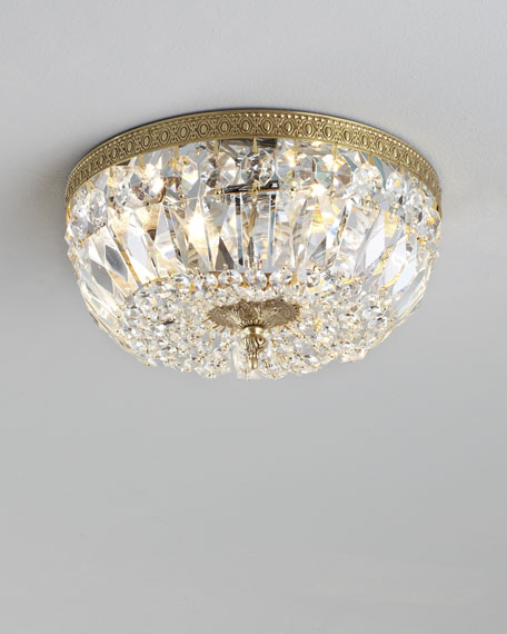 Large Prism Brass Flush-Mount Ceiling Fixture Horchow Bedroom Sale