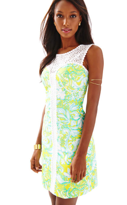 Lilly Pulitzer SOFIA LACE SHIFT DRESS Dandelion Yellow Beach Gypsies lilly pulitzer lace shift dresses for spring kentucky derby parties