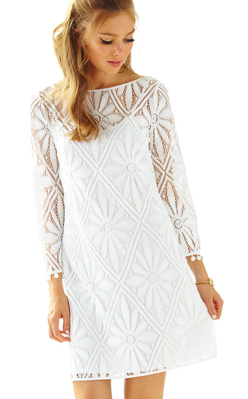 Lilly Pulitzer TOPANGA LACE DRESS Resort White Delray Diamond Lace