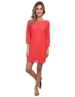 Lilly Pulitzer Topanga Dress Island Coral Breakers Lace