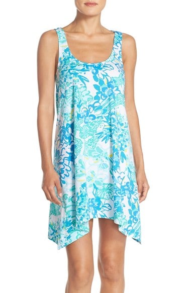 Lilly Pulitzer® 'Monterey' Print Cotton Cutout Trapeze Dress Resort White casual swing dresses