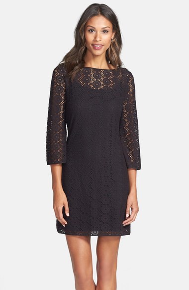 Lilly Pulitzer® 'Topanga' Lace Shift Dress Black