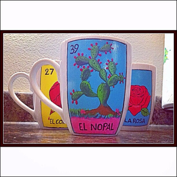 Loteria Coffee Mugs (SenoritaMAD) el nopal, el corazon, la rosa