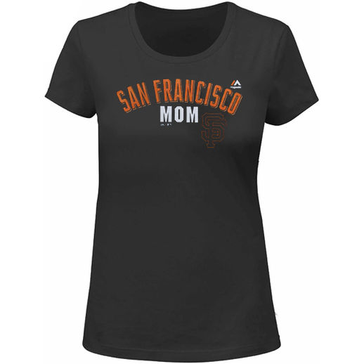 MAJESTIC SAN FRANCISCO GIANTS WOMEN'S BLACK PLUS SIZE MOTHER'S DAY T-SHIRT