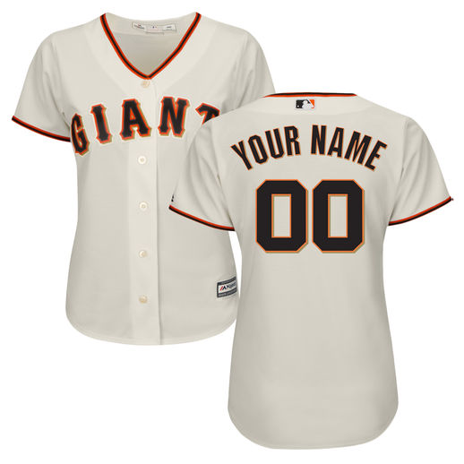 MAJESTIC SAN FRANCISCO GIANTS WOMEN'S CREAM COOL BASE CUSTOM JERSEY