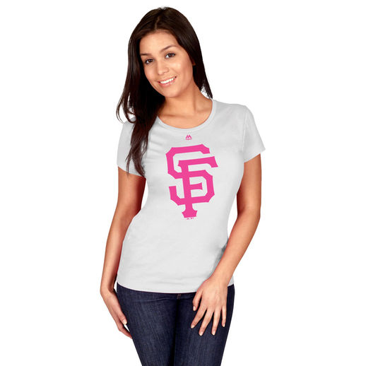 MAJESTIC SAN FRANCISCO GIANTS WOMEN'S WHITE MOTHER'S DAY LOGO T-SHIRT