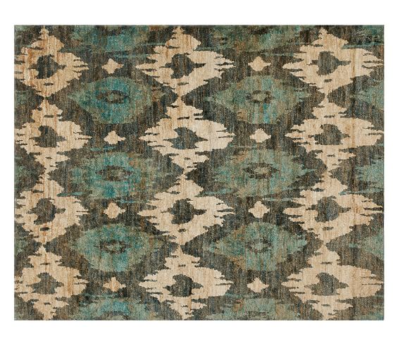 MILLER HAND-KNOTTED JUTE RUG - BLUE Pottery Barn 