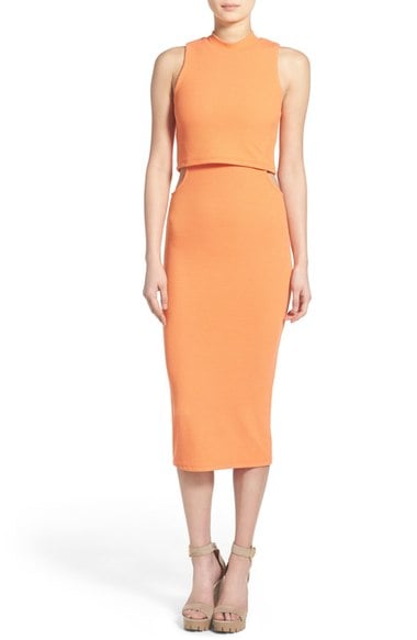 MINKPINK 'Urban Memories' Popover Body-Con Dress Blush Orange popover dresses for the kentucky derby 2016