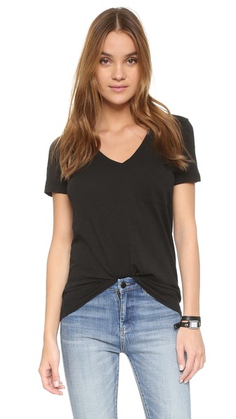 Madewell Whisper V Neck Tee True Black Shopbop